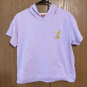Tweetie Bird Lavender Short Sleeve Pajama Hoodie